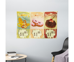 Bakery Shop Pastries Wide Tapestry