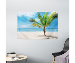 Coconut Palm at Beach Wide Tapestry