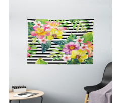 Various Flowers Bouquet Wide Tapestry