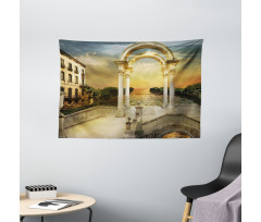 Surreal Bridge Gateway Wide Tapestry