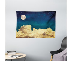 Stars Full Moon Cloud Wide Tapestry