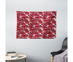 Vibrant Roses Bouquet Wide Tapestry
