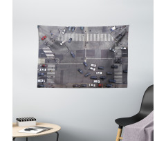 Road Intersection Paris Wide Tapestry