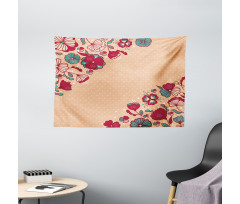 Nostalgic Polka Dots Wide Tapestry