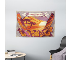 Retro Exotic Summer Wide Tapestry