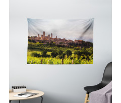 Medieval City in Italy Wide Tapestry