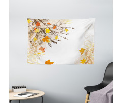 Maple Leaves in Autumn Wide Tapestry