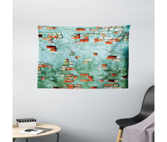 Brick Wall Old Wrecked Wide Tapestry