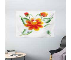 Daffodils in Watercolors Wide Tapestry