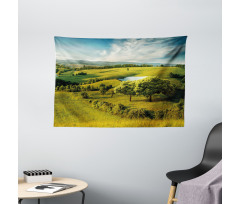 Countryside Forest Lake Wide Tapestry