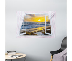 Open Window Sunrise Sea Wide Tapestry