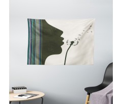 Woman and Dandelion Wide Tapestry