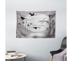Heron Birds Wide Tapestry