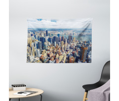 Manhattan USA Aerial View Wide Tapestry
