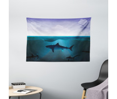 Wild Sharks in Sea Wide Tapestry