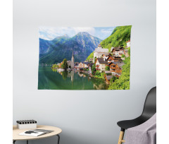 Alps Village Small Town Wide Tapestry