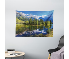 Mountain Lake Evergreen Wide Tapestry