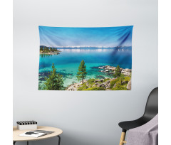 Tranquil Tahoe Shoreline Wide Tapestry