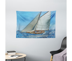 Sailboat Regatta Race Wide Tapestry