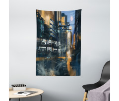 Cyberpunk Cityscape Tapestry