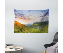 Sunrise Mottled Clouds Wide Tapestry