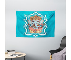 Asian Mandala Wide Tapestry