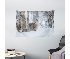 European Lynx Wilderness Wide Tapestry