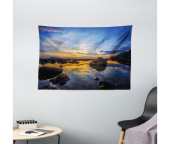 Twilight Rocky Shore Wide Tapestry