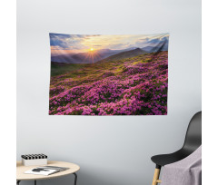 Flower Meadow Mountain Wide Tapestry