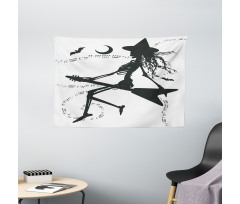 Witch on Guitar Wide Tapestry