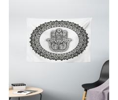 Traditional Art Style Wide Tapestry