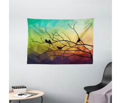 Abstract Bird and Branch Wide Tapestry