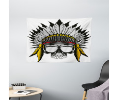 Tribe Leader Feather Head Wide Tapestry