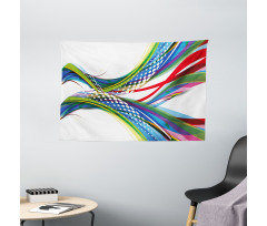 Abstract Wave Ombre Wide Tapestry