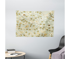 Vintage Retro Swirls Wide Tapestry