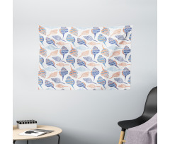 Abstract Marine Seashells Wide Tapestry