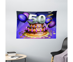 Cake with Candles Wide Tapestry