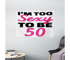 Being 50 Themed Text Wide Tapestry