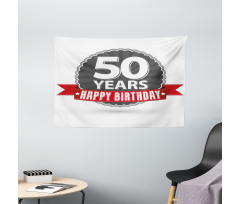 50th Birthday Retro Wide Tapestry