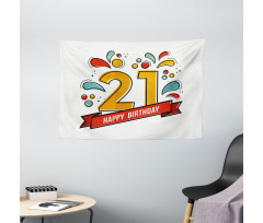 Digital 21 Birthday Wide Tapestry