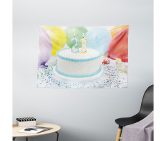 Colorful Ballons Wide Tapestry