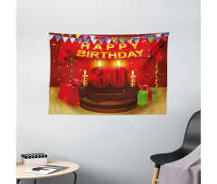 Cake and Presents Wide Tapestry
