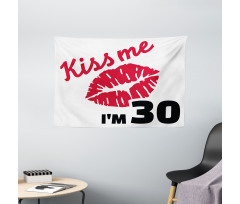 30th Birthday Kiss Wide Tapestry