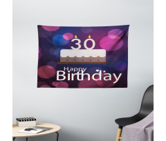 Birthday Cake Candles Wide Tapestry