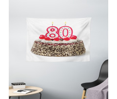 Party Cake Cherries Wide Tapestry
