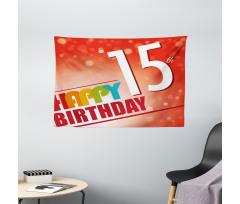 15th Birthday Concept Wide Tapestry