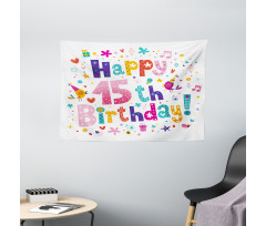 Teenage Girl Birthday Wide Tapestry