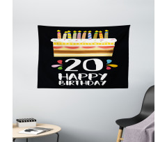 Party Cake Candles Wide Tapestry