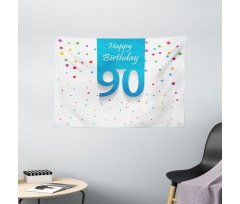 Age 90 Polka Dots Wide Tapestry