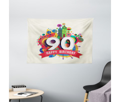 Funky Pop Birthday Wide Tapestry